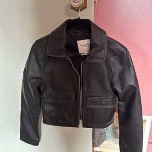 NWT Abercrombie & Fitch Black Leather Jacket